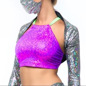Gold rave crop top